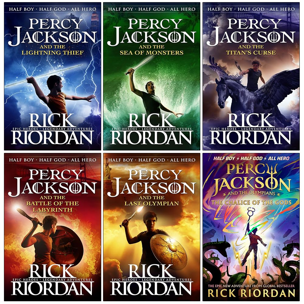 Percy Jackson and The Olympians Collection 6 Books Set by Rick Riordan (The Lightning Thief, Sea of Monsters, Titan's Curse, Battle of The Labyrinth,, image size:1000x1000
