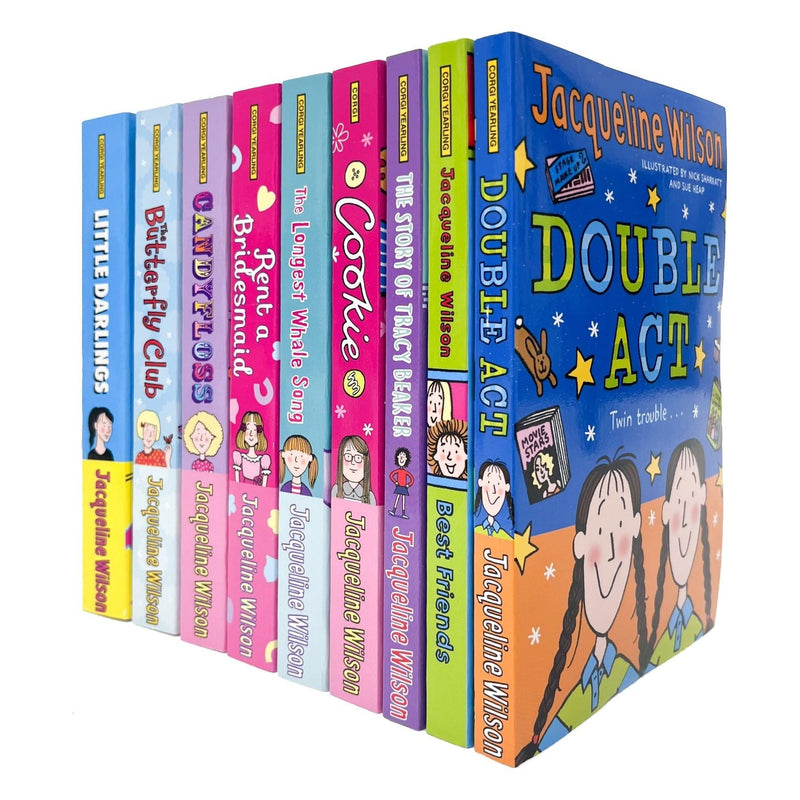 Jacqueline Wilson 9 Books Collection Set (Double Act, Candyfloss, Cookie, Little Darlings, Best Friends, The Butterfly Club and MORE)