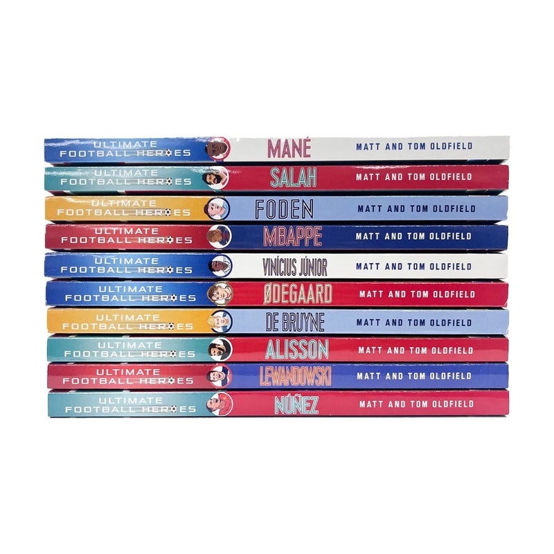 Ultimate Football Heroes Series 2 - 10 Books Collection Set By Matt and Tom Oldfield (Mane, Salah, Foden, Mbappe, Vinicius Jr, Odegaard, De Bruyne, Alisson, Lewandowski, Nunez) NEW VERSION
