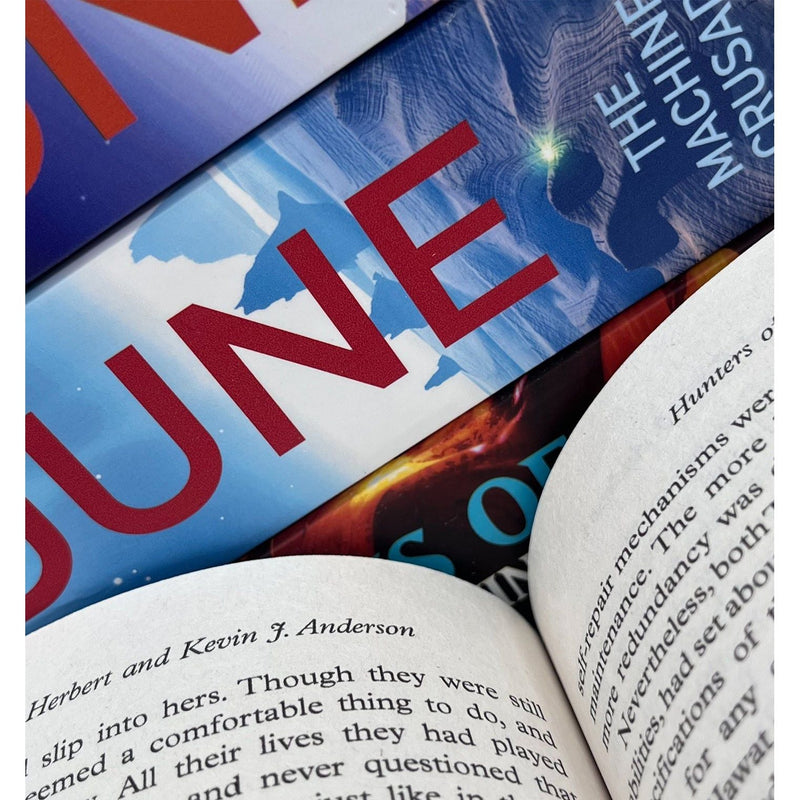 Dune Sequels and Legends of Dune 4 Books Set (Hunters of Dune, Sandworms of Dune, The Machine Crusade, The Butlerian Jihad)