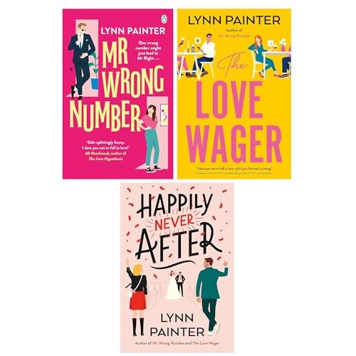 Lynn Painter Collection 3 Books Set (Mr Wrong Number, The Love Wager and Happily Never After)