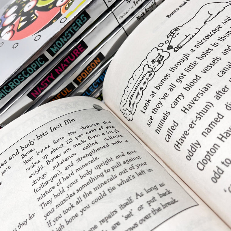 Horrible Science Collection 6 Books Set by Nick Arnold (Blood Bones and Body Bits, Microscopic Monsters, Nasty Nature, Painful Poison, Shocking Electricity, Space Stars and Slimy Aliens)