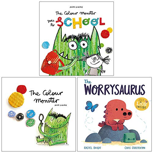 The Colour Monster Goes to School, The Colour Monster, The Worrysaurus 3 Books Collection Set