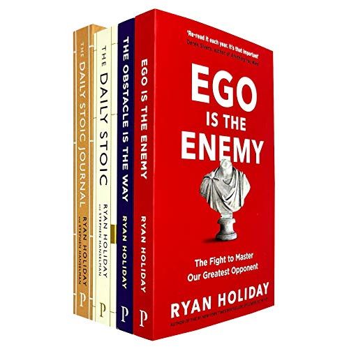 Ryan Holiday 4 Books Collection Set (Ego is the Enemy, The Obstacle Is The Way, The Daily Stoic, [Hardcover]The Daily Stoic Journal)