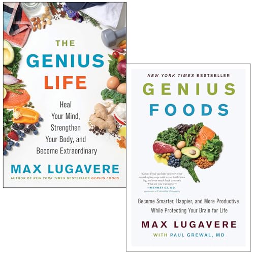 Max Lugavere 2-Book Collection Set (The Genius Life & Genius Foods – Nutrition, Health, Wellness, Diet, Brain & Body Health, Self-Help & Fitness)