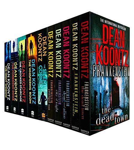 Dean Koontz Frankenstein and Jane Hawk Series Collection 10 Books Set (Prodigal Son,City of Night,Dead and Alive,Lost Souls,Dead Town,Silent Corner,Whispering Room,Crooked Staircase and More)