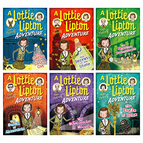 The Lottie Lipton Adventures Series 6 Books Collection Set (The Curse of the Cairo Cat, The Secrets of the Stone, The Egyptian Enchantment, The Scroll of Alexandria, Catacombs of Chaos and Eagle of Rome)