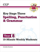 CGP KS3 Year 8 Workbook Bundle – Ages 12-13 (Maths, English, Science, Spelling Punctuation and Grammar)