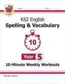 CGP KS2 Year 5 10-Minute Weekly Workout Bundle – Ages 9-10 (Maths, English, Arithmetic, Spelling and Vocabulary)
