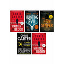 Chris Carter Robert Hunter Thriller Collection 5 Books Set (Hunting evil,Written in blood,The crucifix killer,The night stalker,The death sculptor)