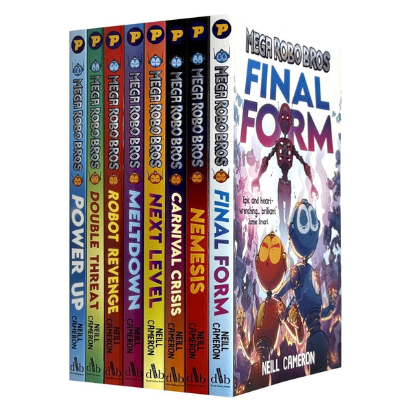 Mega Robo Bros Series Volume 1-8 Books Collection Set By Neil Cameron(Meltdown, Power Up, Double Threat, Carnival Crisis, Next Level, Robot Revenge, Nemesis & Final Form)