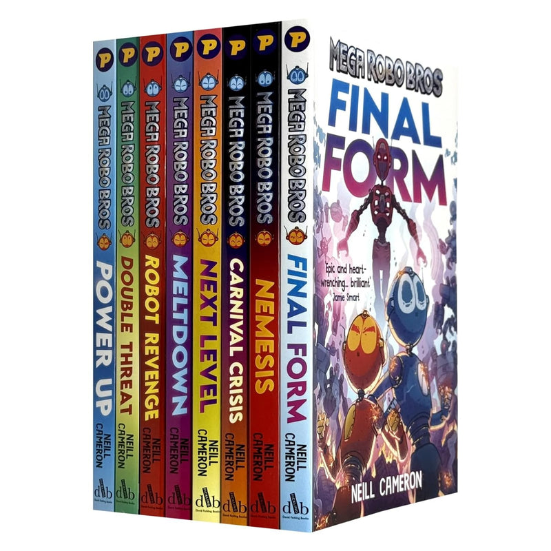 Mega Robo Bros Series Volume 1-8 Books Collection Set By Neil Cameron(Meltdown, Power Up, Double Threat, Carnival Crisis, Next Level, Robot Revenge, Nemesis & Final Form)