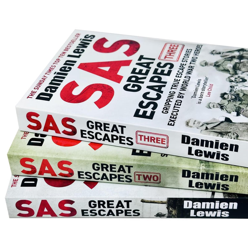 Damien Lewis Collection 3 Books Set (SAS Great Escapes, SAS Great Escapes Two and SAS Great Escapes Three)
