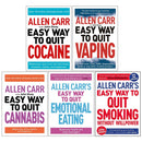 Allen Carr Easyway Collection 5 Books Set By Allen Carr and John Dicey (The Easy Way to Quit Cocaine, Quit Vaping, Quit Cannabis, Quit Emotional Eating and Quit Smoking Without Willpower)