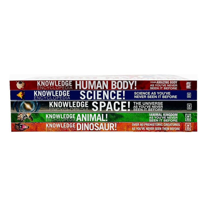 Knowledge Encyclopedias Collection 5 Books Set By DK (Human Body, Science, Space, Animal and Dinosaur)