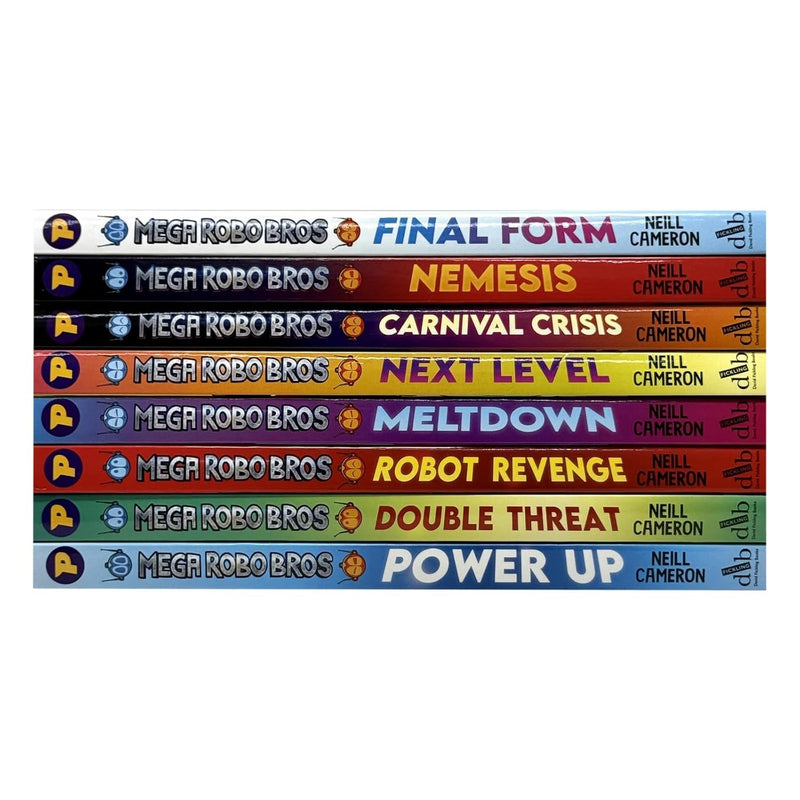 Mega Robo Bros Series Volume 1-8 Books Collection Set By Neil Cameron(Meltdown, Power Up, Double Threat, Carnival Crisis, Next Level, Robot Revenge, Nemesis & Final Form)