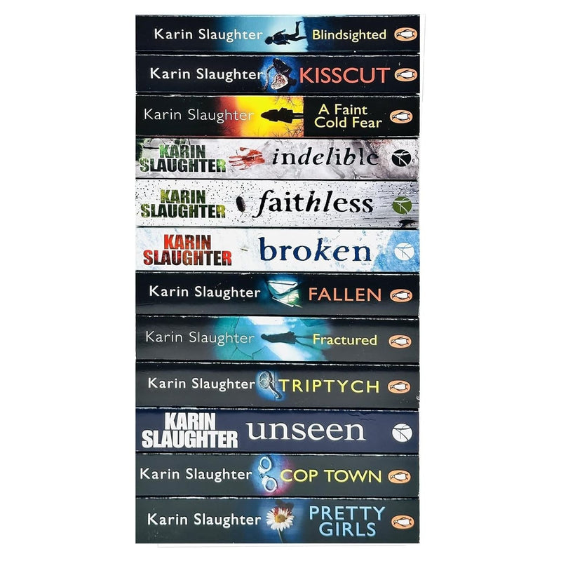 Karin Slaughter Will Trent Atlanta Series 12 Books Collection Set Triptych, Cop Town, Fractured, Fallen, Indelible, Broken
