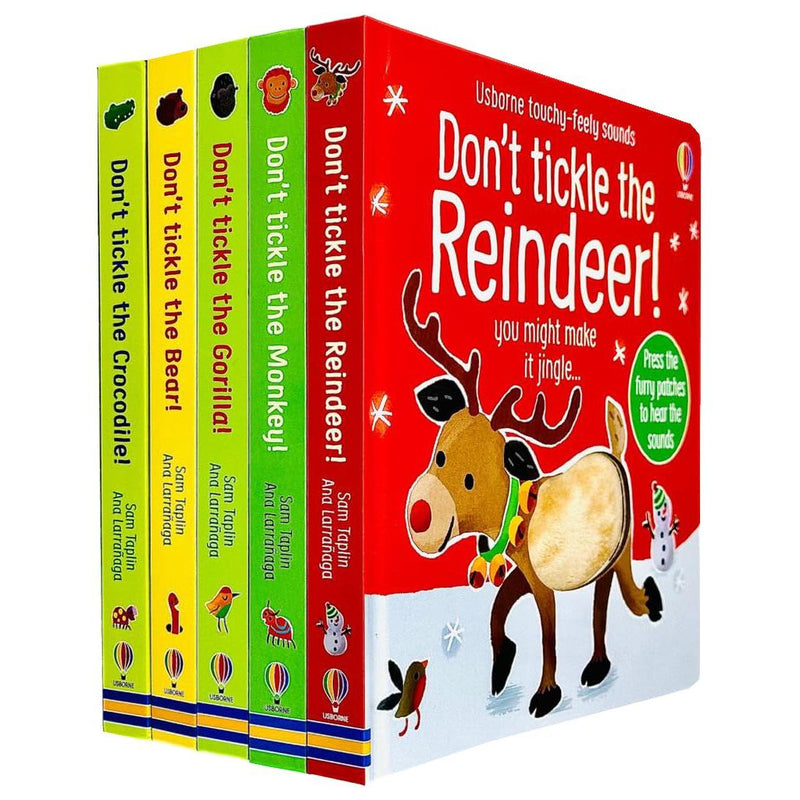 Usborne Don't Tickle Wildlife Collection 5 Books Set Series 2 (Touchy-Feely Sound Books) Monkey, Gorilla, Bear, Crocodile, Reindeer