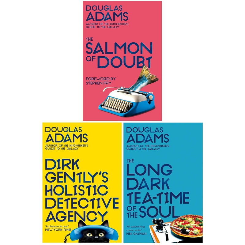 Dirk Gently Series 3 Books Collection Set by Douglas Adams (Dirk Gently's Holistic Detective Agency, The Long Dark Tea-Time of the Soul, The Salmon of Doubt)