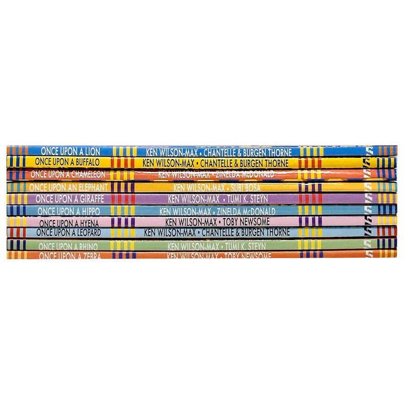 African Animal Tales Children Collection 10 Books Set By Ken Wilson-Max (Once Upon a Zebra, Rhino, Leopard, Hyena, Hippo, Giraffe, Elephant, Chameleon, Buffalo, Lion)