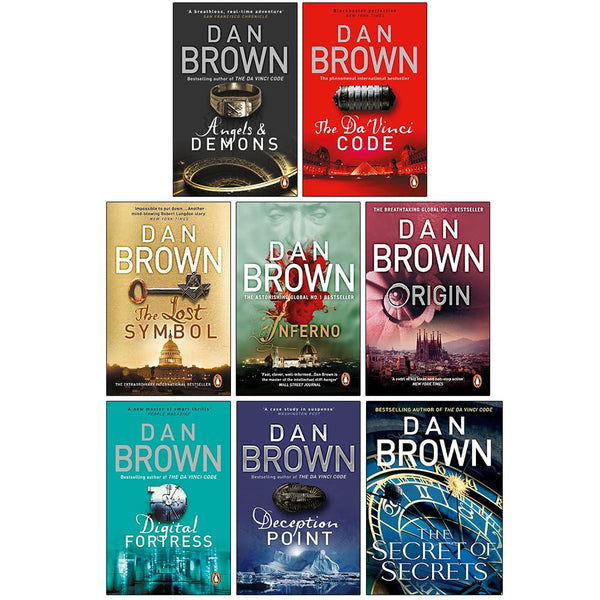 Robert Langdon Series Collection 8 Books Set By Dan Brown (Angels And Demons, The Da Vinci Code, The Lost Symbol, Inferno, Origin, Digital Fortress, Deception Point and The Secret of Secrets)