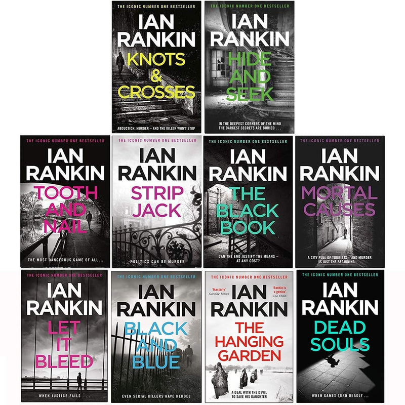 Ian Rankin Inspector Rebus Series Collection 10 Books Set (Knots And Crosses, Hide And Seek, Tooth And Nail, Strip Jack, The Black Book, Mortal Causes, Let It Bleed, Black And Blue and More)