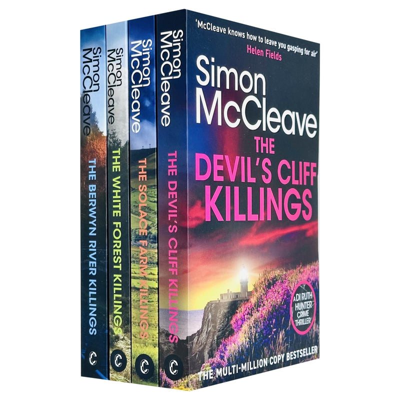 DI Ruth Hunter Series 4-7 Collection 4 Books Set By Simon McCleave (The Devil's Cliffs Killings, The Solace Farm Killings, The White Forest Killings and The Berwyn River Killings)