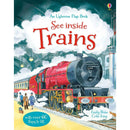 See Inside Trains – Usborne Lift-the-Flap Educational Book for Children | Interactive Train & Transport Learning Book