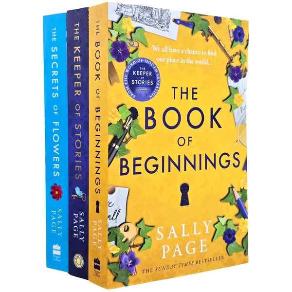 Sally Page 3 Books Collection Set (The Keeper of Stories, The Book of Beginnings & The Secrets of Flowers)