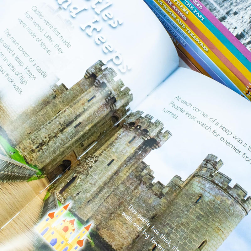 Children Introduction To History For Beginners (Series 2) 10 Hardback Book Collection set: (The Aztecs, Castles, Egyptians, Great Explorers, Great ... And Treasures, World War I, World War II)