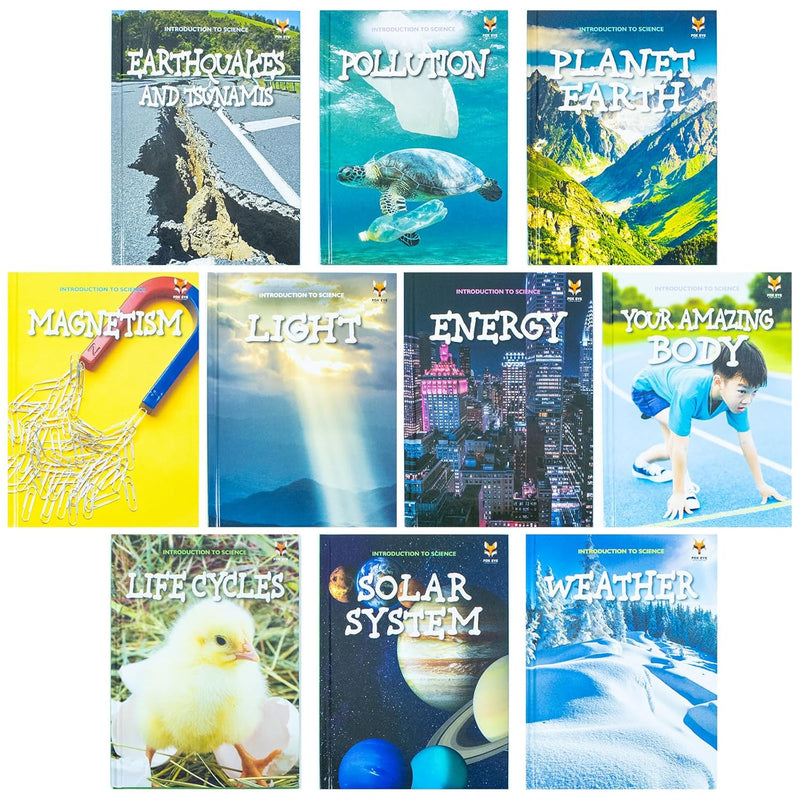 Children Introduction To Science For Beginners (Series 2) 10 Hardback Book Collection Set: (Energy, Life Cycles, Light, Magnetism, Pollution, Planet ... Solar System, Weather, Your Amazing Body)