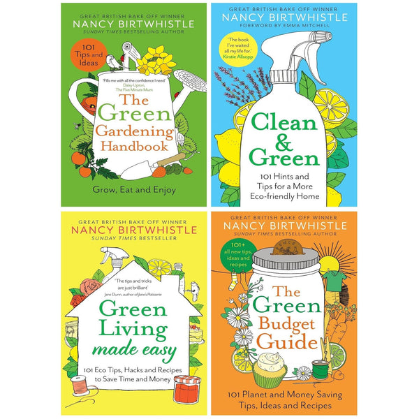 Nancy Birtwhistle Green Gardening 4 Books Collection Set (Clean & Green, The Green Gardening Handbook, Green Living Made Easy & The Green Budget Guide)