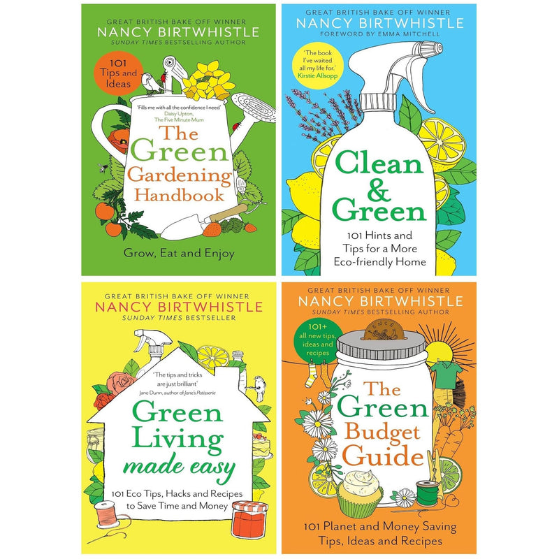 Nancy Birtwhistle Green Gardening 4 Books Collection Set (Clean & Green, Green Living Made Easy, The Green Gardening Handbook, The Green Budget Guide)