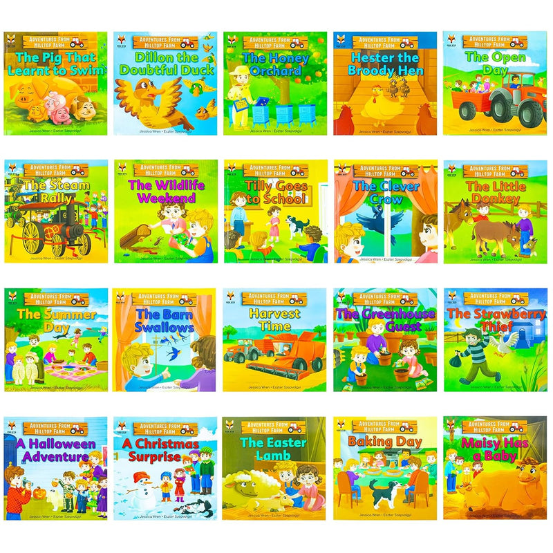 Preschool (Age 0-5) Farm Adventures 20 Books Collection Set (A Christmas Surprise, A Halloween Adventure, Baking Day, Dillon The Doubtful Duck, The Summer Day, The Honey Orchard)