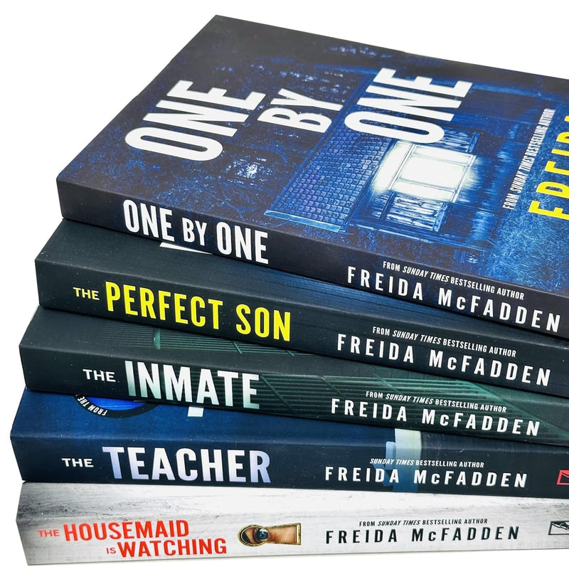 Freida McFadden Collection 5 Books Set (The Housemaid Is Watching, The Teacher, The Inmate, The Perfect Son and One by One)