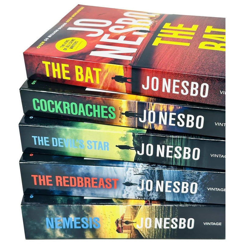 Harry Hole Series 1-5 Books Collection Set By Jo Nesbo (The Bat, Cockroaches, The Redbreast, Nemesis & The Devil's Star)