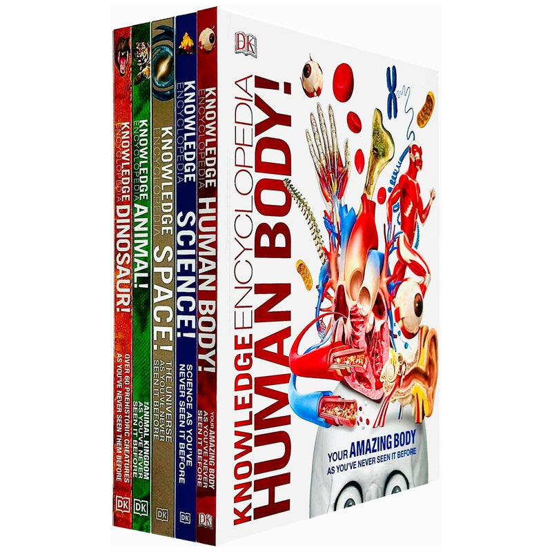 Knowledge Encyclopedias Collection 5 Books Set By DK (Human Body, Science, Space, Animal and Dinosaur)