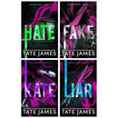 Madison Kate Series 4 Books Collection Set by Tate James | Reverse Harem Dark Romance Thriller - Hate, Liar, Fake & Kate