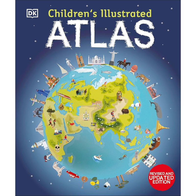 Dk Childrens Encyclopedia (HB), Childrens Illustrated Atlas 2 Books Collection Set