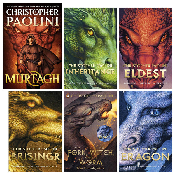 Inheritance Cycle 6 Books Collection (Eragon, Eldest, Brisingr, Inheritance, Murtagh [Hardback] & The Fork, the Witch, and the Worm)