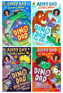 Dino Dad Series 4 Books Collection Set By Andy Day (Dino Dad, Ice Age, Big School Talent Show, Mystery of the Missing Egg)