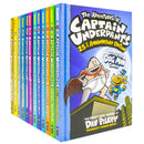 Captain Underpants Series 12 Books Collection Set by Dav Pilkey (Books 1-12) - Hardcover