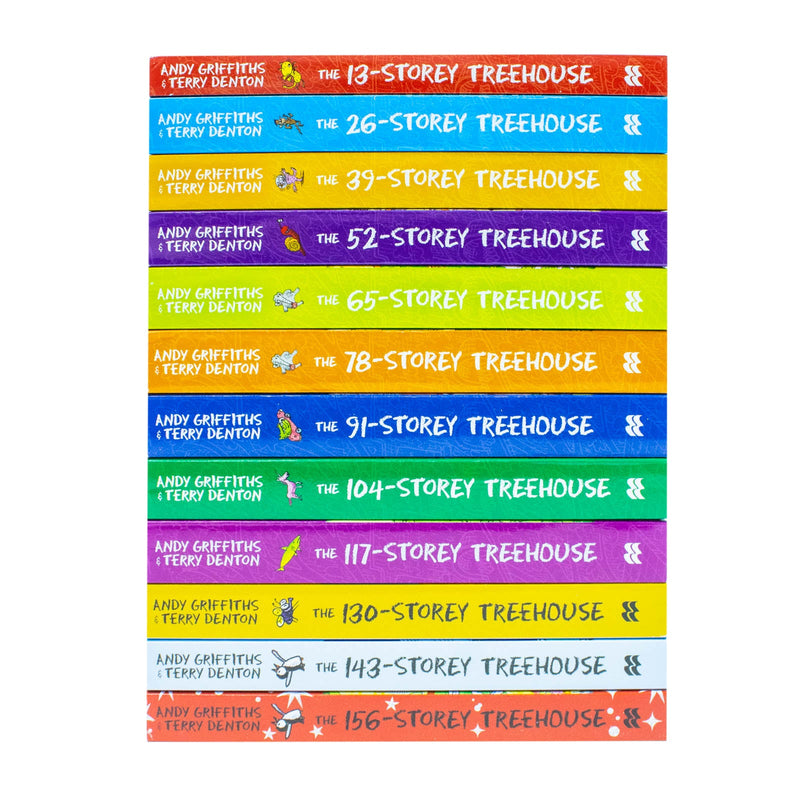 Andy Griffiths The Treehouse Collection 12 Books Set 156-Storey, 143-Storey, 130-Storey, 117-Storey, 104-Storey