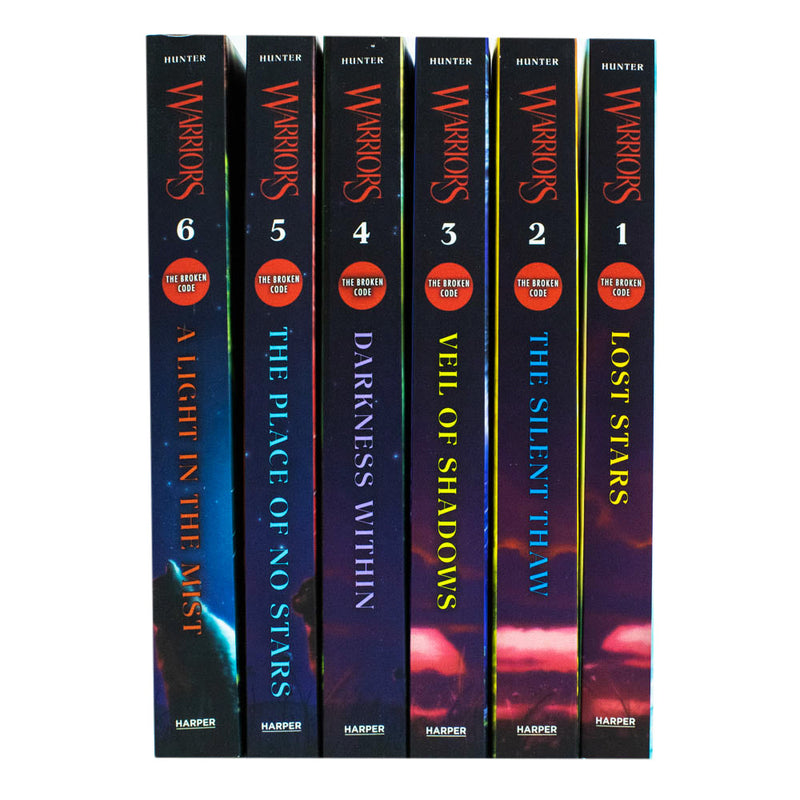 Warrior Cats The Broken Code Series 7 Collection 6 Books Set By Erin Hunter (Lost Stars, Silent Thaw, Veil of Shadows, Darkness Within, Place of No Stars & Light in the Mist)