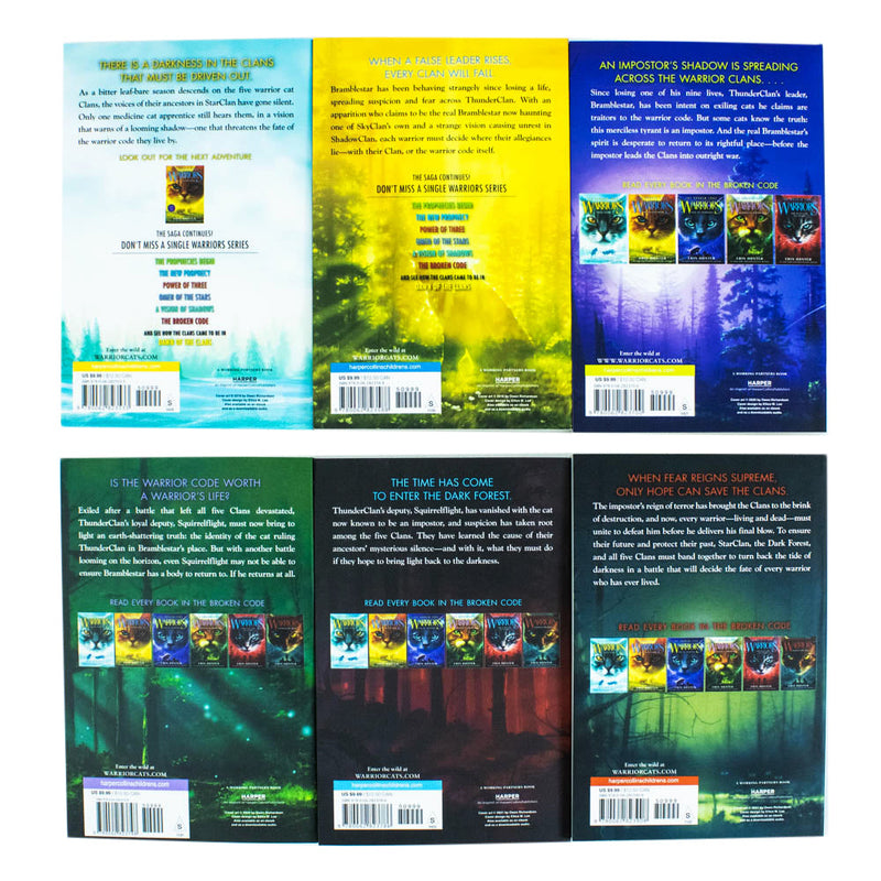 Warrior Cats The Broken Code Series 7 Collection 6 Books Set