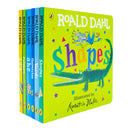 Roald Dahl Early Learning Pre-School 6 Baby Board Books Collection Set(Shapes, Words, Colours, Opposites, ABC & 123)