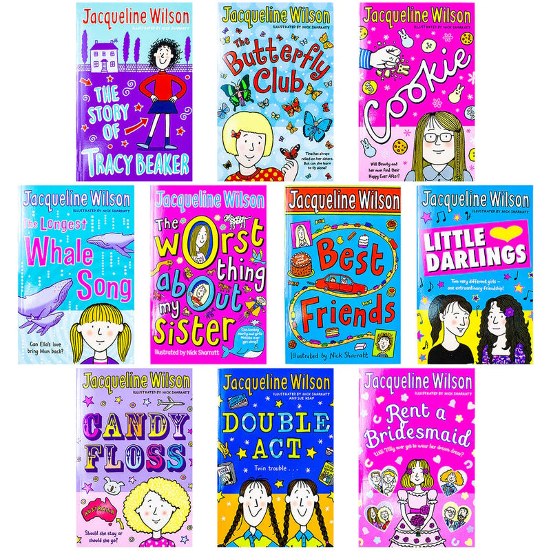 Jacqueline Wilson 10 Books Collection Set Double Act Candyfloss Cookie Little Darlings Best Friends The Butterfly Club and MORE