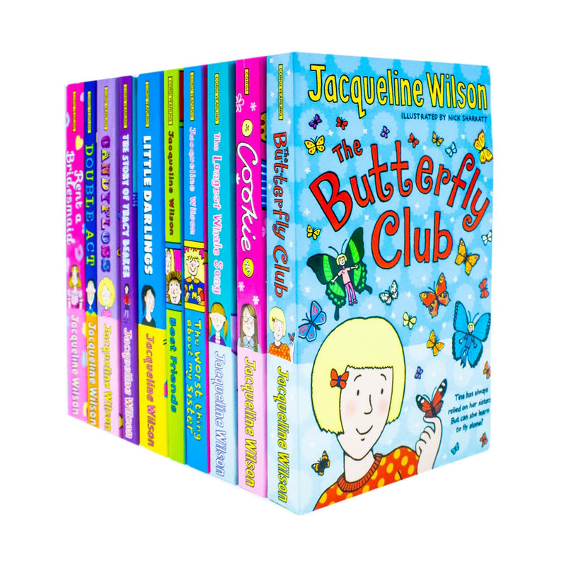 Jacqueline Wilson 10 Books Collection Set Double Act Candyfloss Cookie Little Darlings Best Friends The Butterfly Club and MORE