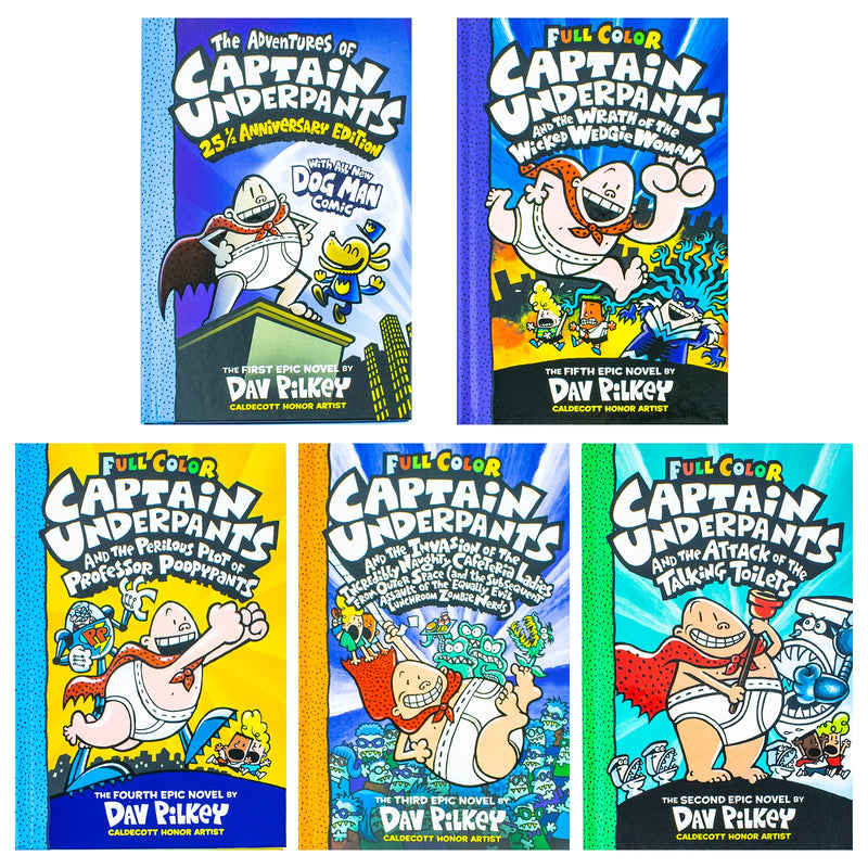 The Captain Underpants Colossal Color 5 Books Collection Set by Dav Pilkey