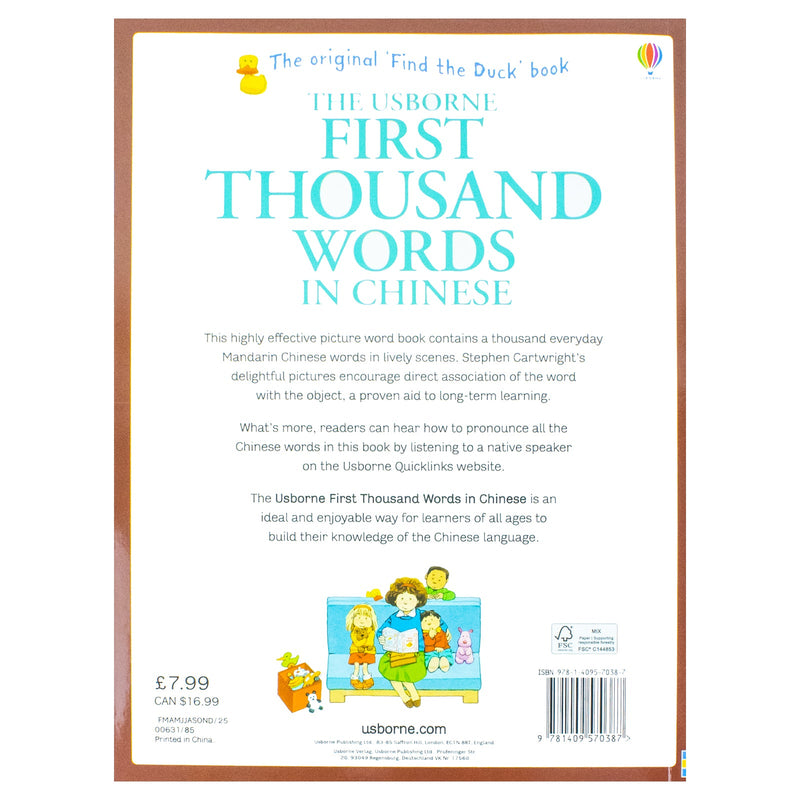 Usborne My First Thousand Words In Chinese Book New Paperback
